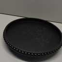 FramePro Decorative Tray 12in Round Wood Beaded - Black Serving Tray Risers for Living Room, Coffee Table, Kitchen or Farmhouse Display