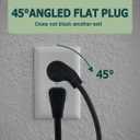 25FT Flat Plug Extension Cord, 16 AWG 3 Prong Grounded Black Low Profile Extension Cable for Indoor, UL Listed