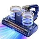 Mattress Vacuum Cleaner, Bed Vacuum Cleaner with 16Kpa Suction 253.7nm UV-C Light, Ultrasonic & High Heating, 500W Powerful Double-Cup Handheld Vacuums for Bed, Sofa, Couch, Crib, 16.4FT Corded