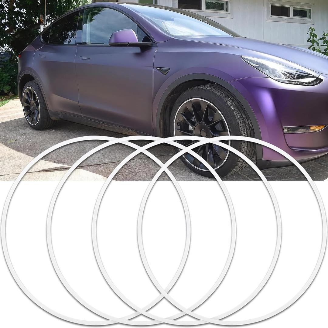 DREAMOTOR Wheel Rim Protector Set of 4, 19 Inch Alloy Rim Guards for Car Rims Compatible with Tesla Model Y 3 Honda CRV Toyota Camry Ford Mustang Mach-E Nissan Hyundai Audi A4 A6 CX-90 Lexus RX