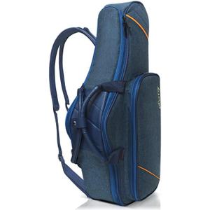 Alto Saxophone Case - 2-in-1 Padded Backpack Gig Bag with Flute Pocket, 20mm Soft Padding Lightweight Protective Carry Case for Saxophone Players (Blue), 24*10.4*4.1 inches