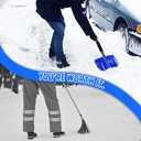 Snow Shovel, Emergency Shovels for Driveway with D-Handle, Overall 41-Inch Long Garden Shovel for Car, Garden Tools, Blue (size2)