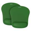 TECKNET 2 Pack Mouse Pad with Wrist Support, Ergonomic Gaming Mouse Pad Pain Relief, Portable Comfortable Mousepad for Computer, Laptop, Office, Home Non-Slip Base, Waterproof Surface - Green