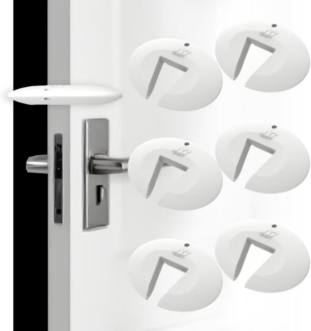 Neobay Door Pinch Guard and Door Slam Stopper, Durable Silicone Door Finger Pinch Guard, Prevents Slamming on Even Heavy Doors, Non-Toxic & Pet Friendly, White, 6 Packs