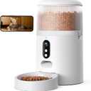 Automatic Cat Feeders with 2 Cameras and App, 4L 1080P HD Timed Pet Feeder Smart Dog Food Dispenser 2Way Audio for Cats/Small Dogs, Cat Food Dispenser with Night Vision/Motion Alerts, WiFi 2.4G/5G