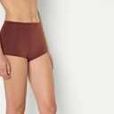 Amazon Essentials Womens Peached Microfiber High Waisted Boyshort (Medium, Black/Rich Hazel/Washed Bronze)