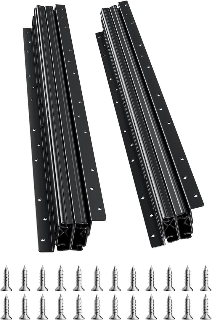 VEVOR Undermount Heavy Duty Drawer Slides, 16 24 32 40 Inch 260 lb Load Capacity Full Extension Ball Bearing Under Stair Cabinet Rails, Bottom Stair Cabinet Glides Track Runners(24inch, Black)