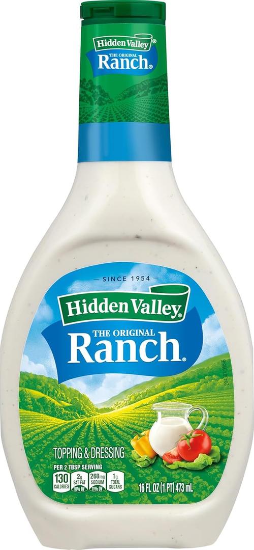 Hidden Valley Original Ranch Condiment and Dressing, Easy Squeeze Bottle, 16 Fl Oz 36 Bottles Sh (EXP 07/27/26)