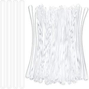 60 Pcs Clear Plastic Luggage Tag Loop Straps 5.9 Inch Tag Loops Transparent Name Tags Loop for Bag Tags ID Card Badge Holders