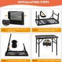 GREGIN Camping Table with Mesh Desktop, Lightweight & Portable Small Folding Grill Table, Height Adjustable Metal Outdoor Table for Camp, Cooking, BBQ, RV, Picnic-2 FT Black