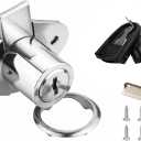 801 Cabinet Drawer Lock with Keys 7/8 inch Outside Cylinder Diameter Keyed Alike 4 Pack Brass Plated