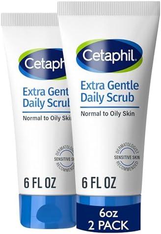 Cetaphil Exfoliating Face Wash, Extra Gentle Daily Face Scrub, Gently Exfoliates & Cleanses, For All Skin Types, Non-Irritating & Hypoallergenic, Suitable For Sensitive Skin, 6 Fl Oz, Pack of 3