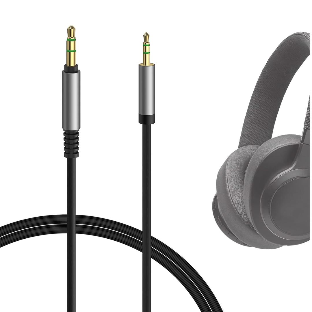 Geekria QuickFit Replacement Audio Cable for JBL E45BT E50BT E55BT E35 E40 E40BT, JBL E65BTNC, Tune 600BTNC Headphones - 2.5mm to 3.5mm Male Stereo Cord, Work with 3.5MM Audio Device (5.5FT Black)