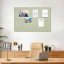 Bulletin Board, 36 X 24 inches Cork Board with 20 Pushpin, Felt Cork Board Notice Pin Board, Self-Adhesive Vision Board Mood Board Foldable Photo Board for Wall - Sage Green