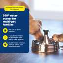 PetSafe Drinkwell Stainless Steel 360 Multiple Pet Fountain - Scratch and Rust Resistant Automatic Water Dispenser for Cats or Dogs - Adjustable Flow Control - 128 Ounce (3.8 Liter) - Filters Included
