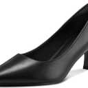 mysoft Kitten Heels for Women Low Heel Pumps 2 Inch Closed Toe Wedding Dress Shoes, 8 