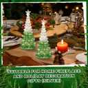 2 Pcs Mercury Glass Christmas Tree for Tabletop Light up Christmas Decor 11.6" Illuminated Glass Xmas Tree Battery Operated Xmas Table Centerpiece for Home Fireplace Festive Decor Gift(Silver)