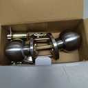 BESTTEN Keyed Entry Door Knob with Lock, Interior and Exterior Door Lock, Standard Ball, Satin Nickel