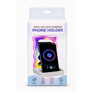 Wavy LED Light & Mirror Phone Holder
