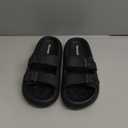 Weweya Sandals for Women and Men - Pillow Slippers - Double Buckle Adjustable Slides - EVA Flat Sandals (5.5-6.5 Women/3.5-4.5 Men, Black)