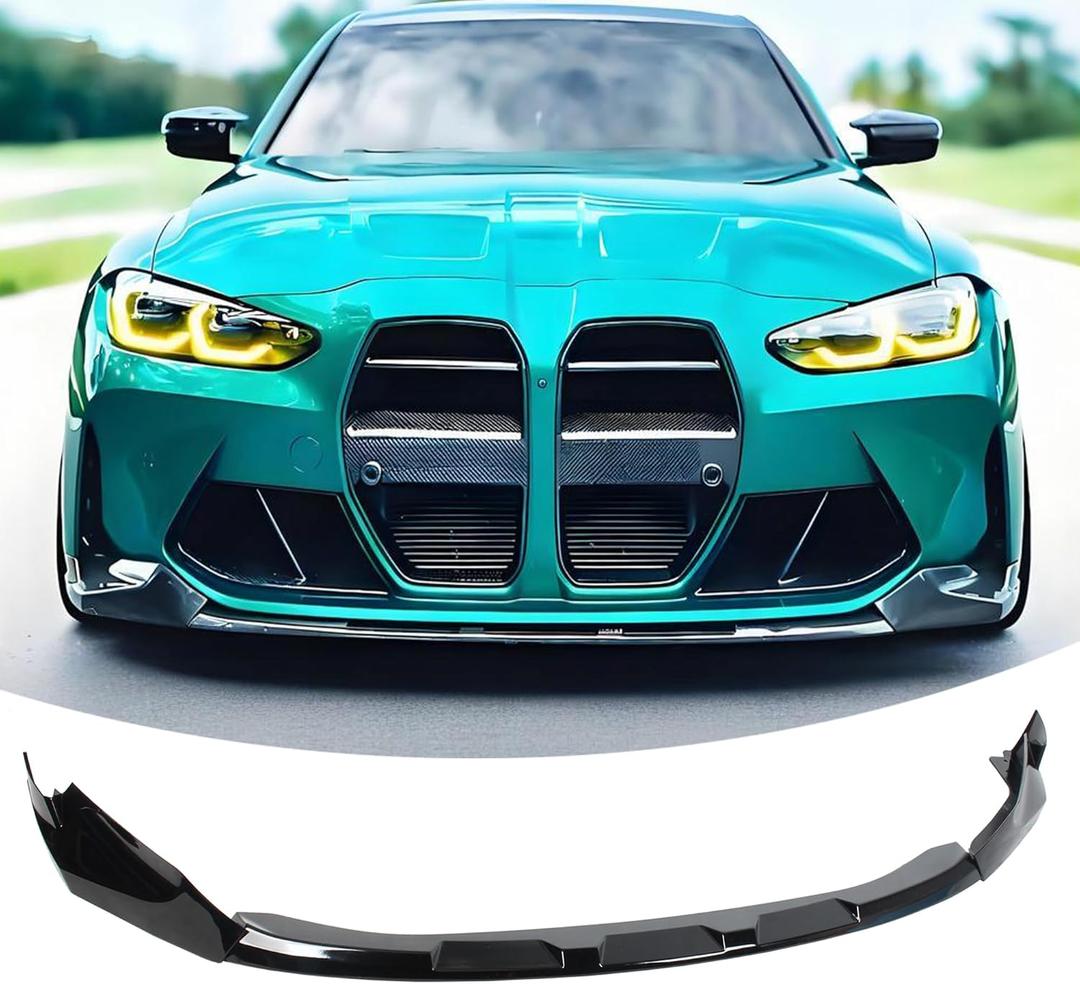 Front Bumper Lip Splitter Spoiler Fit for BMW M3 G80 M4 G82 G83 2021 2022 2023 2024 2025 Painted Gloss Black Accessories Air Chin Body Kit