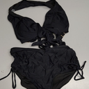 SUUKSESS Women High Waist Bikini Sexy Drawstring Tummy Control Swimsuits, Size M