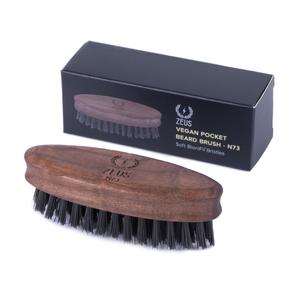 ZEUS Vegan Pocket Beard Brush, Soft Bristle & Animal-Free Grooming Brush for Taming & Styling Beard  Made in Germany (N73)