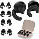 Ultra-Soft Noise Cancelling Ear Plugs, Reusable Silicone for Sleep Concerts Travel Office,33dB (NRR),Ergonomic Integrated Design Fit for Small Ear Canals Noise Sensitivity (Black, 4 Pairs)