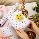 Homeral White Polka Dot Wrapping Paper Roll - 3D Embossed Luxury Gift Wrap for Birthday, Wedding, Bridal Shower, Mothers Day - Mini Roll - 17 Inch x 32.8 Feet