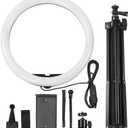 LED Circle Light with Adjustable Stand & Multi - Device Holders  Professional Photography & Video Lighting Kit for Makeup Artists and Creators