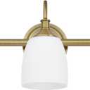 3-Light Champagne Bronze Bathroom Vanity Light Fixtures Over Mirror, Vintage Vanity Lights for Living Room, Milk White Glass Shades, Standard E26 Base