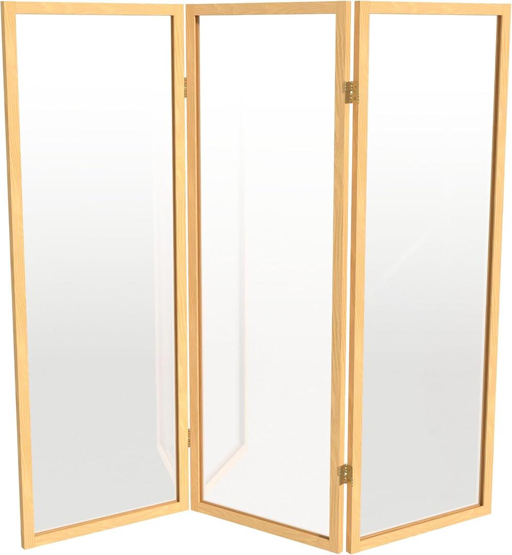 4 ft. Short Clear Plastic Partition Natural 3 Panel