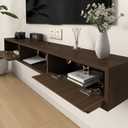 47" Floating TV Stand, Wall Mounted Media Console for 65 TV | Heavy-Duty 11-Layer Plywood Floating Tv Console with Soft Close Drop Down Door, Anti-Sag Entertainment Center