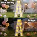 Marquee Letters 4 Feet Tall, 4FT Large Light up Letters M, Big Sign M with Warm White Light for Birthday MOM Wedding Proposal Engagement Graduation Party Backdrop Decorations
