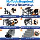 AKC 4-Step Pet Stairs Durable, Non-Slip Steps for Small Dogs and Cats, Washable Cover, Simple No-Tool Assembly, Supports Up to 50 lbs