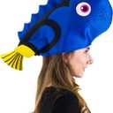 2 x Tigerdoe Fish Hats - Clown Tropical Fish Hat - Costume Hats - Under The Sea Party Hats (2 Pack) - Shark Hat - Blue Orange (Blue, S)