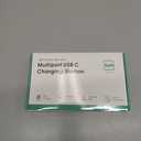 USB C Fast Charger, 100W GaN 6 Port Type C Charging Station Hub Block Cube, USB C Wall Charger Power Strip Adapter Plug for iPad iPhone 17 16 15 14 Pro Max Pixel Note Galaxy, 5ft Cord White