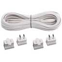 SPT-1 Wire 100FT UL Listed Electrical Wire 18/2 Wire Hookup Extension Cable with 4 Vampire Plugs 18AWG 2 Cord Flexible for Residential/Outdoor, White