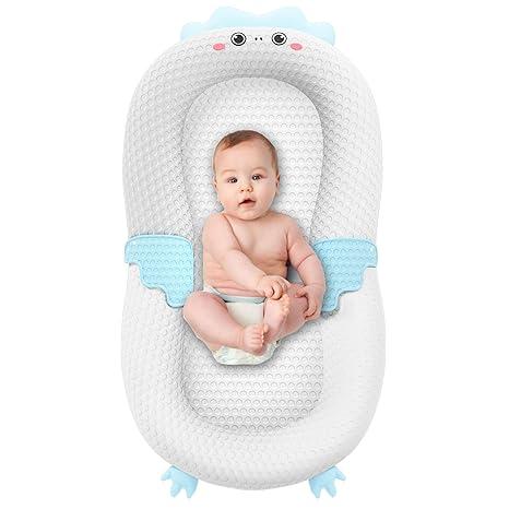 Baby Lounger for Newborn & Infant – Penguin Cozy | Quilted-Padding Center, Adjustable Safety Strap, 100% Cotton Cover, Washable Portable Infant Support Cushion by Sprinta