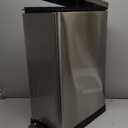 Home Zone Living 12 Gallon Slim Kitchen Can with Soft Close Lid, Step Pedal, Bag Tuck Band, and Removable Liner, Stainless Steel, Silver