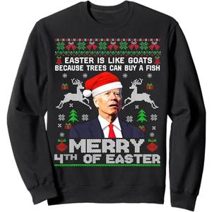 Joe Biden Happy 4th Easter Ugly Christmas Sweater For Women Sweatshirt M