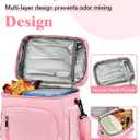 Insulated Lunch Bag for Men & Women, 9L Leakproof Lunch Box Soft Cooler Tote with 5 Pockets, 600D Oxford, EVA Lining, Adjustable Strap for Work, Picnic, Beach&Travel-Pink