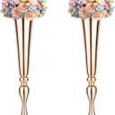 2 Set Rose Gold Vases Centerpieces for Table, Mjkeomo Trumpet Vases 21.9'' Tall Rose Gold Vase for Centerpieces, Table Centerpieces for Party Event, Christmas, Wedding, Valentine's Day