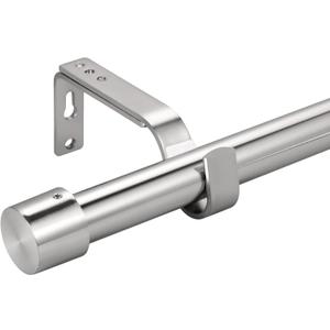 Curtain Rods for Windows, 28 to 56 Inches, 1" Diameter Splicing Curtain Rod Set, Stainless Steel Heavy Duty Drapery Rods with Adjustable Brackets for Bedroom, Living room, Office (Brushed Nickel)