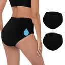 CITURLAN Incontinence Underwear for Women - 100ml Absorbency | Leakproof & Washable | Bladder Control Panties for Women 2 Pack (Black,XL)