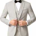 YFFUSHI Men's 3 Piece Suit Sets Slim Fit One Button Blazer with Vest & Pants, Professional Business Wedding Suits XL