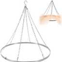 24in x 24in Ceiling Drapes Hanging Kit for 6 Panels Ceiling Drapes Silver Metal Ceiling Hanging Hook for Draping Fabric Ring Hardware Kit for Prom Party Wedding Ceremony Studio Decorations