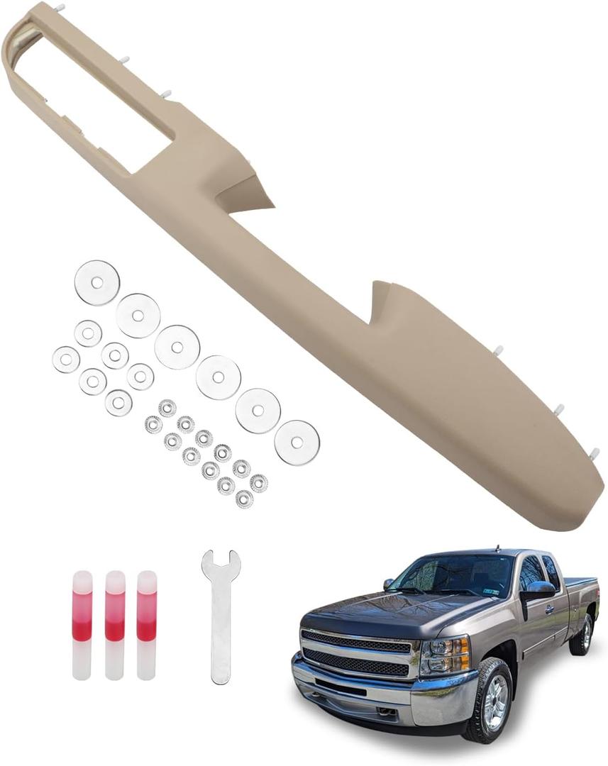 Front Right Armrest Repair Kit, Compatible with 2010-2014 Chevy Silverado Suburban Tahoe Avalanche, GMC Yukon Sierra 1500 2500 3500, with Door Release Handle Above Armrest (27 inch), OE# 80995 (Tan)