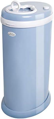 Ubbi Steel Diaper Pail, Odor Locking, No Special Bag Required, Award-Winning, Registry Must-Have, Cloudy Blue