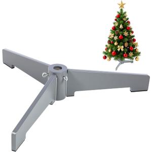 Christmas Tree Stand Base for Artificial Trees Portable Iron Metal Christmas Fake Tree Holder for Artificial Trees with 1.25 inch Diameter Pole or Less Disassemble Stand for Xmas